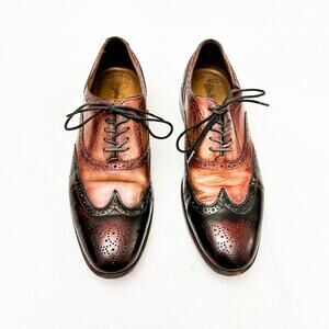 Johnston & Murphy Mens Leather Oxford Wingtip Dress Loafer Shoe 15 2454 Size 9.5